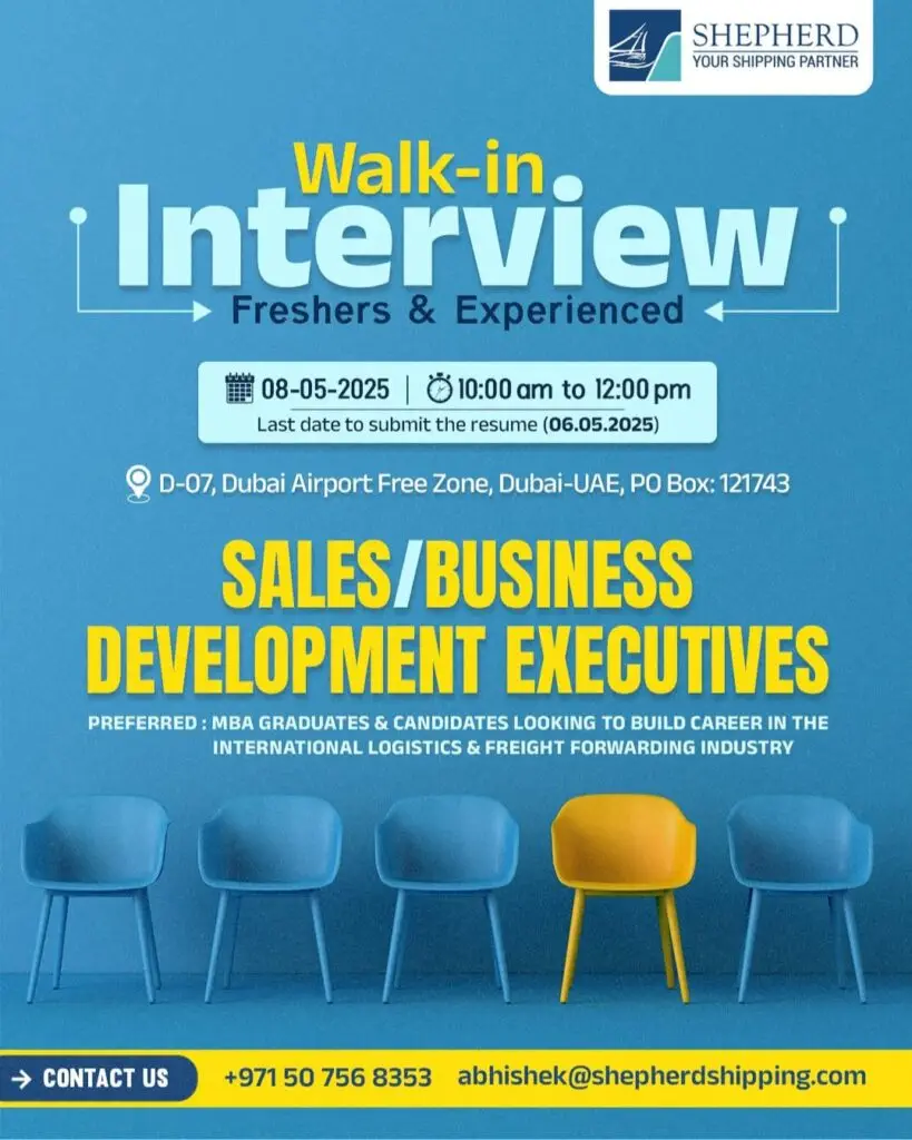 Shepherd International Walk in Interview in Dubai