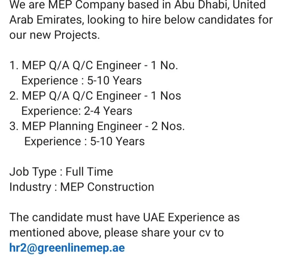 Green Line Electromechanical Careers 2025: Dates, Venues, and Key Details 1 Green Line Electromechanical Careers