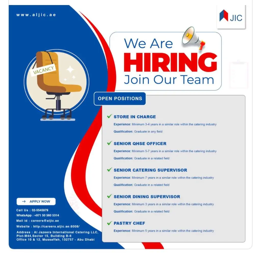 Al Jazeera Catering UAE Jobs 2025: Dates, Venues, and Key Details