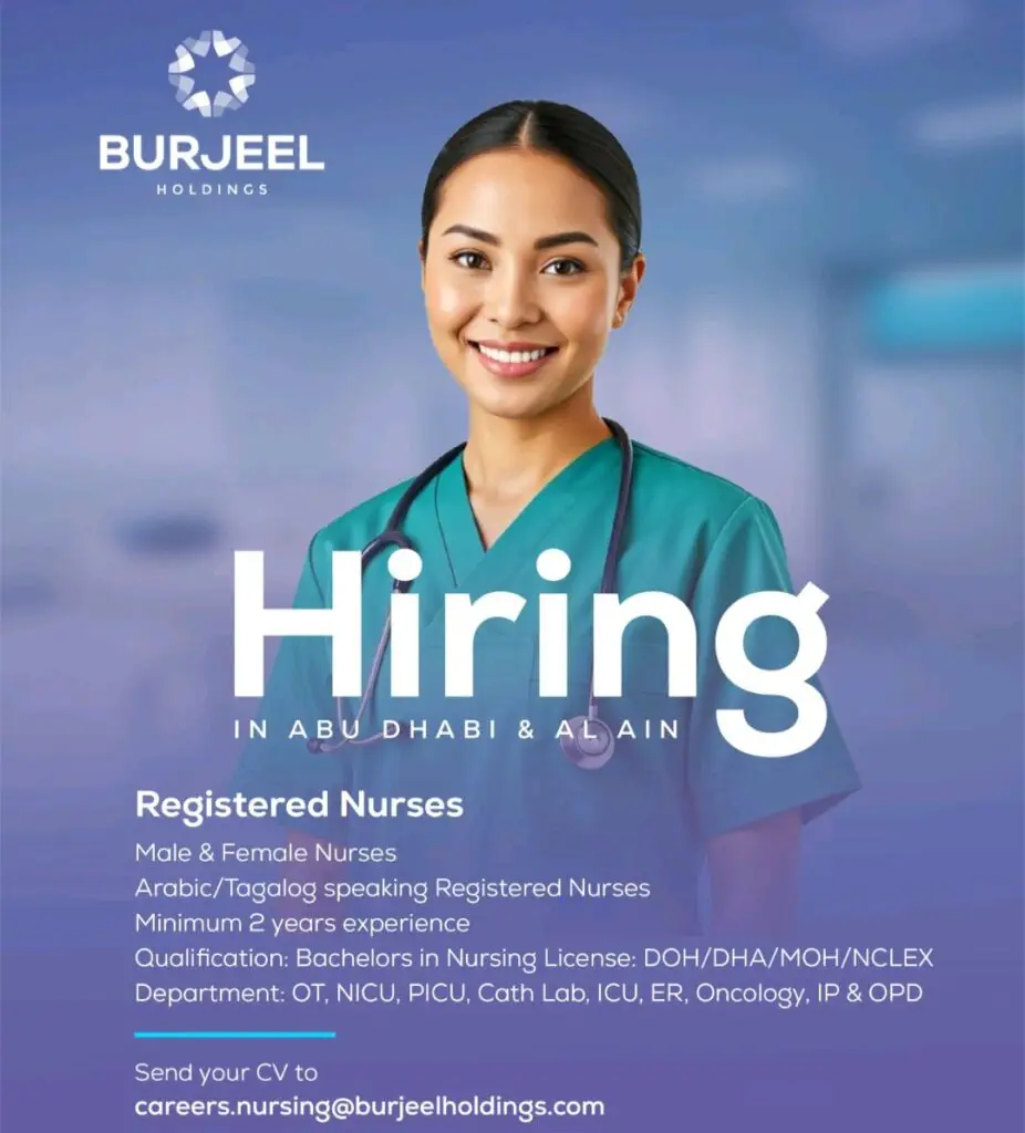 Burjeel Hospital Careers in UAE – Hiring Registered Nurses in Abu Dhabi & Al Ain 2025 2 Burjeel Hospital Careers in UAE – Hiring Registered Nurses in Abu Dhabi & Al Ain 2025