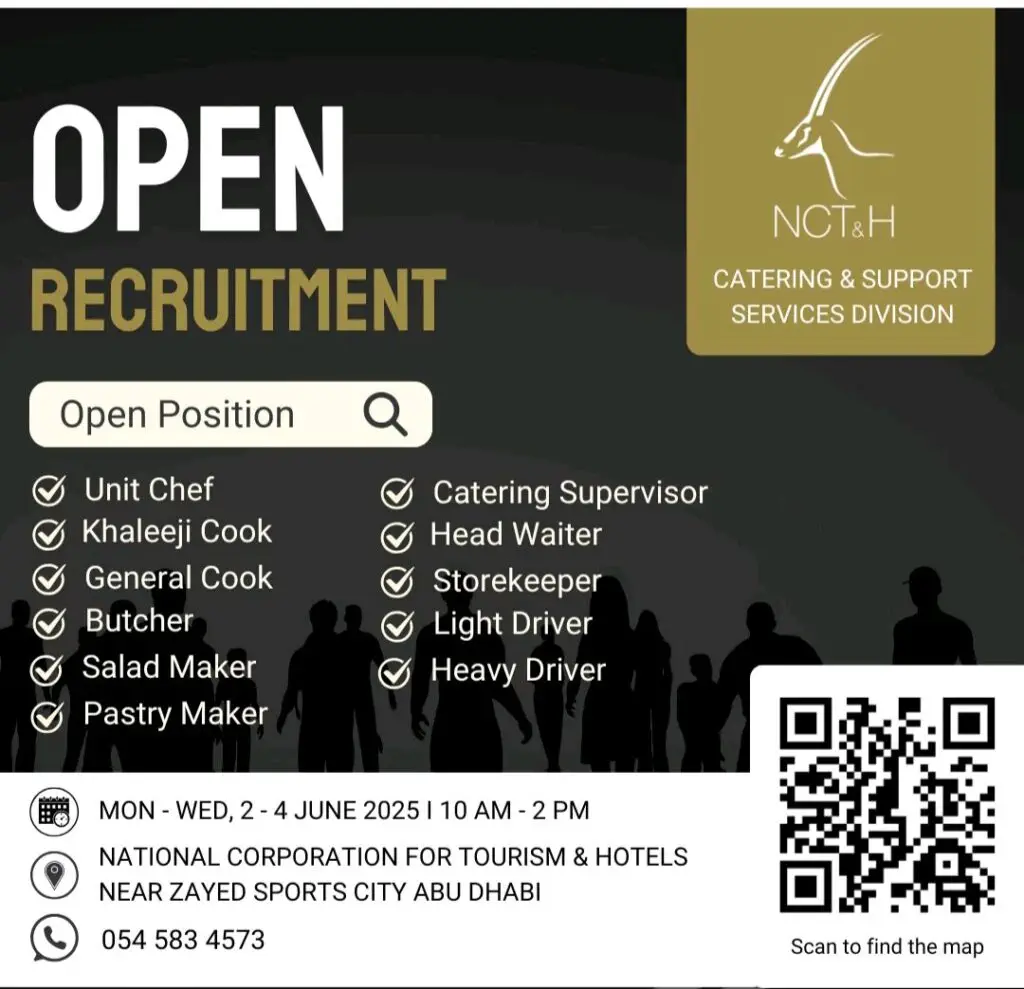 NCTH Catering Jobs & Walk in Interview in Abu Dhabi 2025 1 NCTH Catering Jobs & Walk in Interview in Abu Dhabi 2025