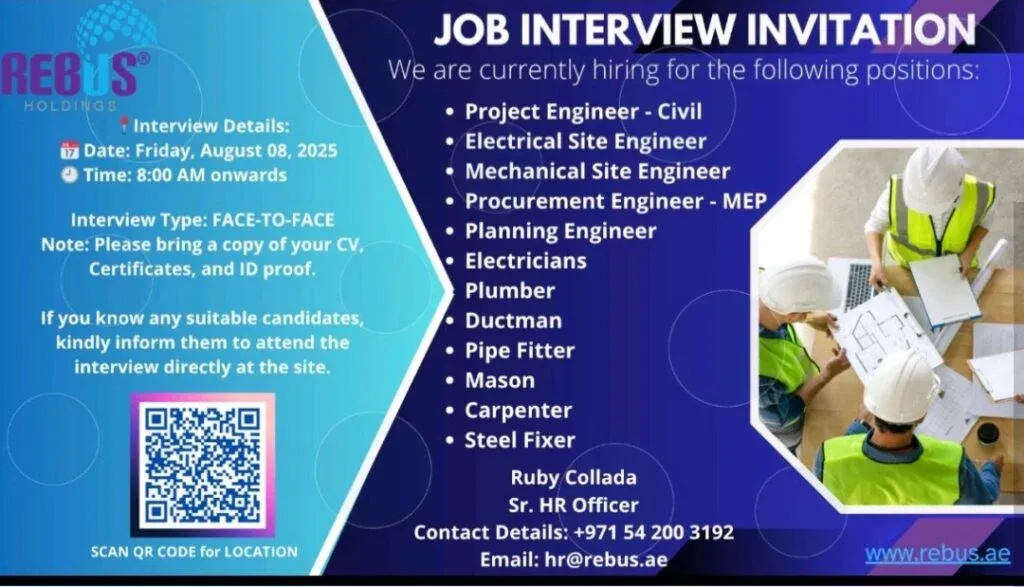 Rebus Holding Walk-In Interviews 2025