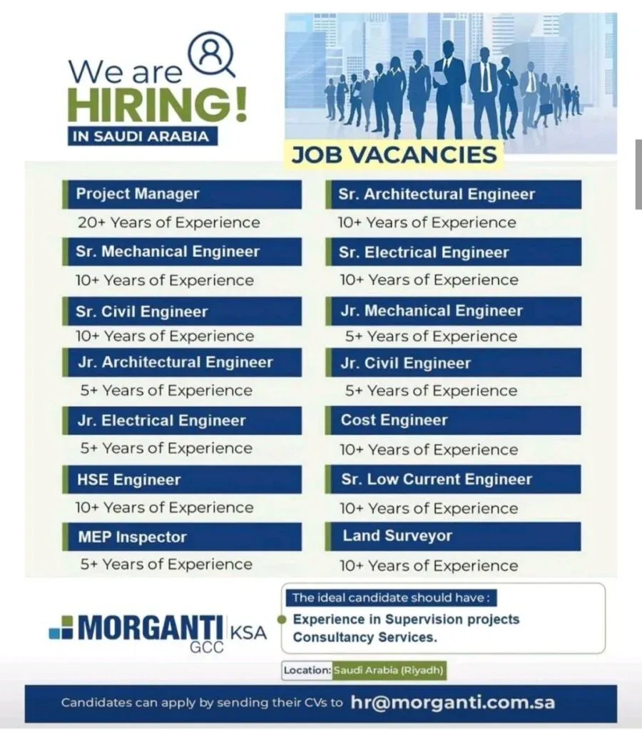 Morganti GCC is Hiring in Riyadh: Exciting Engineering Opportunities 1 Morganti GCC is Hiring in Riyadh