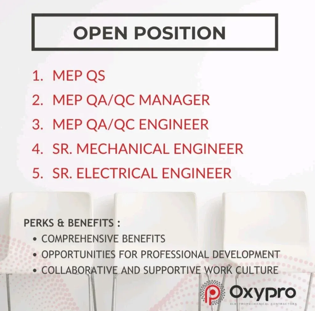 Exciting Engineering Career Opportunities Await at Oxypro Electromechanical Contractors in 2026 2 Oxypro Electromechanical Contractors