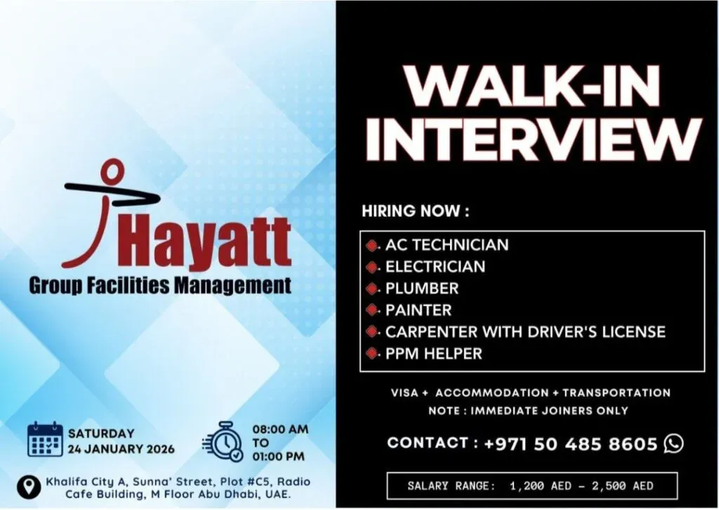 Build Your Career with Hayatt Group: Abu Dhabi Walk-In Interviews on January 24, 2026
