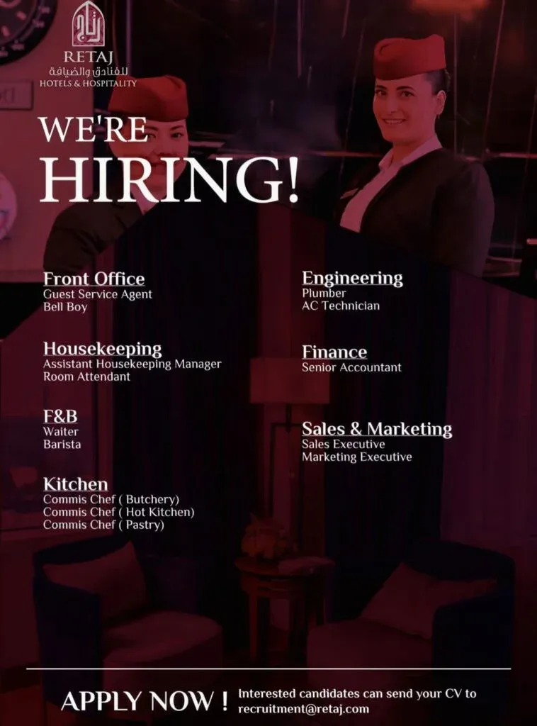 Retaj Hotel Job Vacancies 2026: Multiple Positions Open – Apply Now! 1 Retaj Hotel