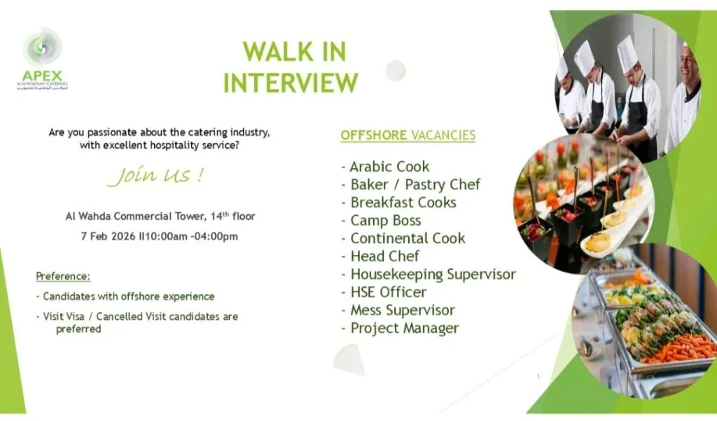 APEX Alwataniah Offshore Walk-In Interview 2026 1 APEX Alwataniah Catering