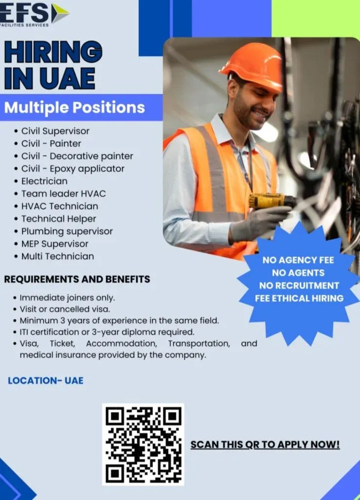 EFS Facilities Services Hiring in UAE: Multiple Job Openings with Great Benefits 2026 1 EFS Facilities Services