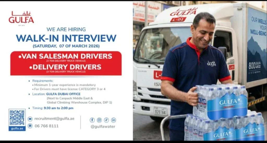 Gulfa Walk-In Interview 2026: Drive Your Career Forward in Dubai’s FMCG Sector 1 Gulfa Mineral Water