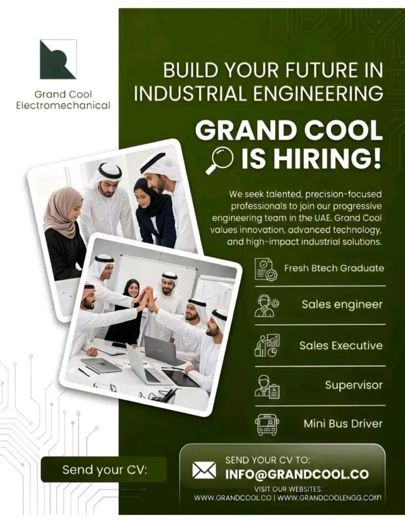 Grand Cool Electromechanical Announces New Job Openings in Abu Dhabi 2026 1 Grand Cool Electromechanical