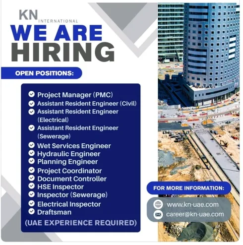 Career Opportunities at KN International – Join UAE’s Top Infrastructure Projects 2025 1 Career Opportunities at KN International